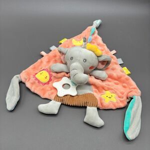 Elephant Baby Sensory Lovey Activity Blanket Rattle Crinkle Teether Plush Toy